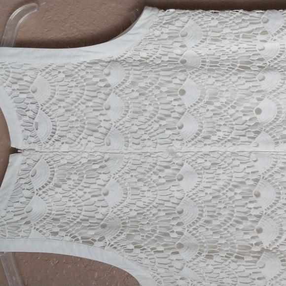 LOFT Dress Sheath Whìte Crochet Lace ScallopTheme Size 6P - Picture 8 of 12